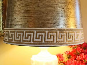 Old Lampshade Updated With Trendy Greek Key Trim