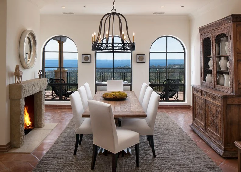 Neutral Mediterranean Dining Room