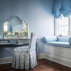 Traditional Princess Bedroom With Mirrored Vanity