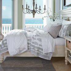 White Cottage Bedroom With Ocean View