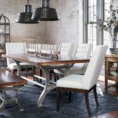 Urban Dining Room With White Chairs