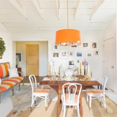 French Country Dining Room With Fresh Orange Accents 