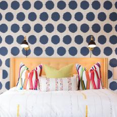 Whimsical Bedroom with Bold Accent Wall