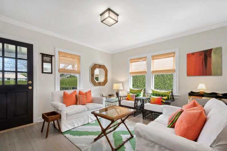 White Coastal Living Room