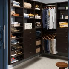 Walk-In Closet With Wood Stool