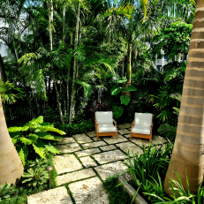 Tropical Patio With Armchairs