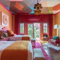 Retro Orange and Pink Palette Made Fresh in Joyful Bedroom
