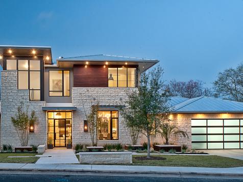 Light-Filled Home With Stone Walls and Unique Style