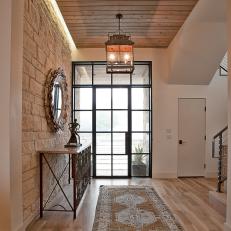 Contemporary Cottage Foyer With Lantern Pendant