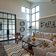 Photos Hgtv Eclectic Gray And Yellow Sitting Room With Shiplap Walls
