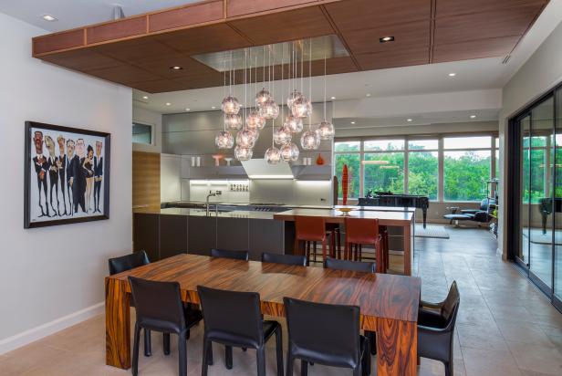 Contemporary Dining Room and Open Concept Kitchen | HGTV