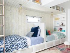 Bunk Room Includes Ample Storage for Two Kids and Their Stuff