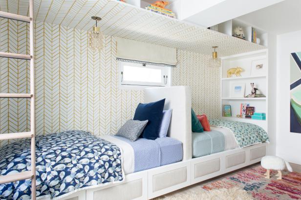 Bunk Room With Storage Shelving