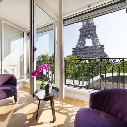 Paris Apartment Bedroom Facing Eiffel Tower
