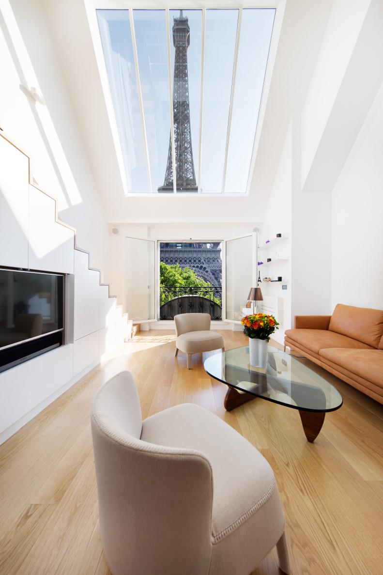White Paris Apartment Living Room
