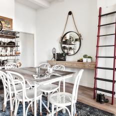 White Dining Table in Vintage Meets Modern Dining Room