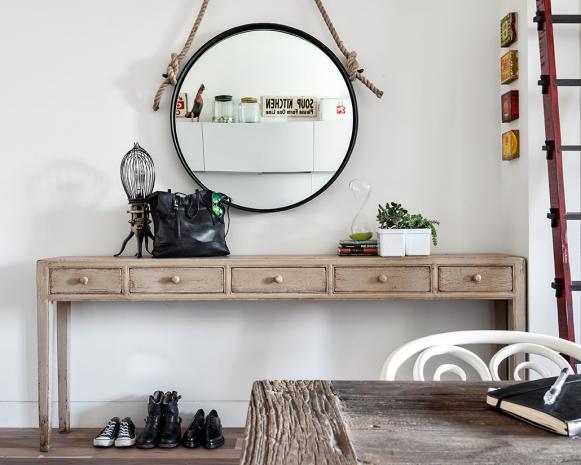 Vintage Hanging Mirror in Dining Space