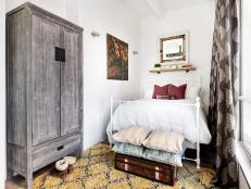 White Poster Bed in Vintage Meets Modern Bedroom