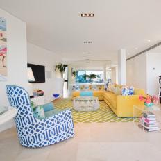 Colorful Living Space With Multiple Print Accents