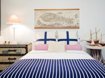 Navy and White Nautical Bedroom