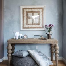 Eclectic Console Table Styling With Floor Pillows 