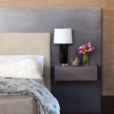Contemporary Platform Bed With Floating Bedside Table