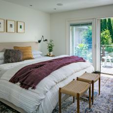 Eclectic Master Bedroom With Deck