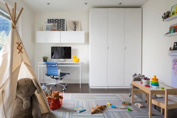 White Contemporary Children's Playroom