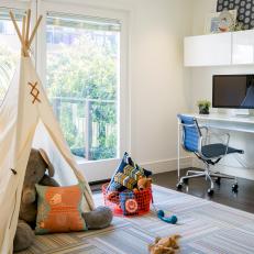 Eclectic Playroom With Kids' Teepee