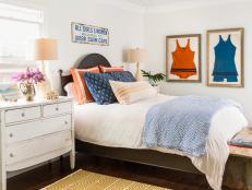 Master Bedroom With Vintage Swimsuit Art
