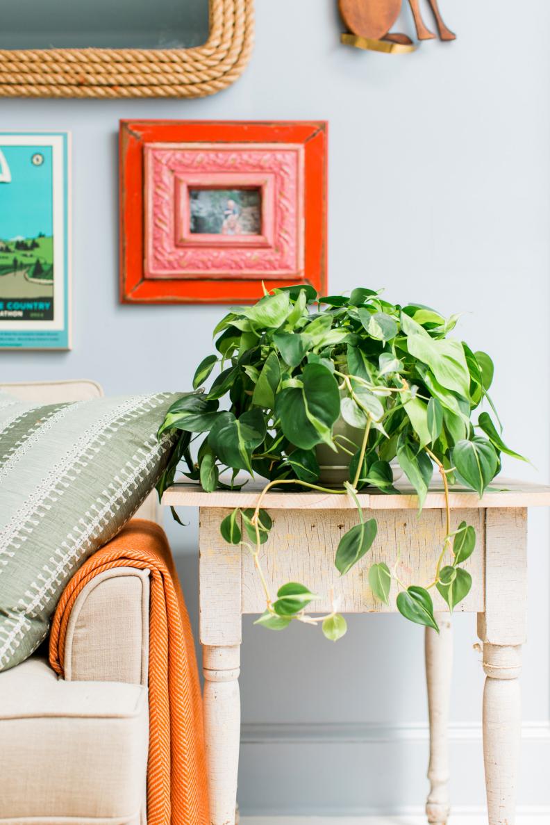 When you donâ  t have a lot of space to work with, itâ  s smart to get clever with accent furniture choices. As long as you get the scale and proportion correct, you can use a wide range of pieces as makeshift side tables. Here, an old 2-seater dining table was cut in half and used as an end table.