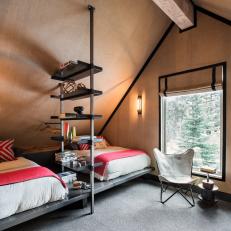 Rustic Attic Bedroom With Butterfly Chair