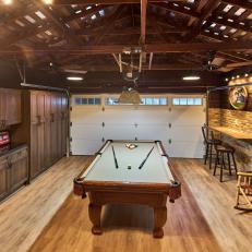 Garage Den With Pool Table