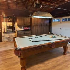 Game Room Garage With Pool Table