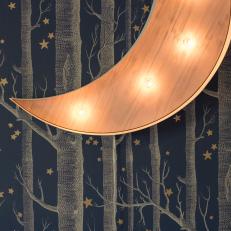 Moon Night Light and Tree Wallpaper
