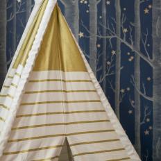 Gold Teepee and Tree Wallpaper