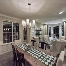 Neutral Dining and Living Room is Sophisticated, Classic