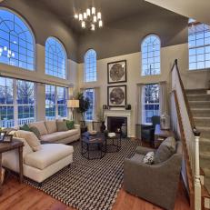 Two-Toned Living Room is Comfortable, Spacious