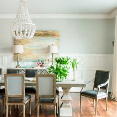 Neutral Contemporary Dining Room With Tulips