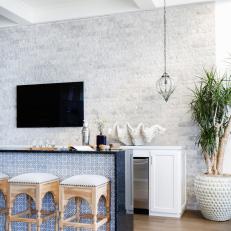 Photos Hgtv Modern Mediterranean Bar With Stone Accent Wall