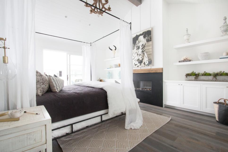 White Modern Cottage Master Bedroom, Modern Farmhouse Master Bedroom Designs