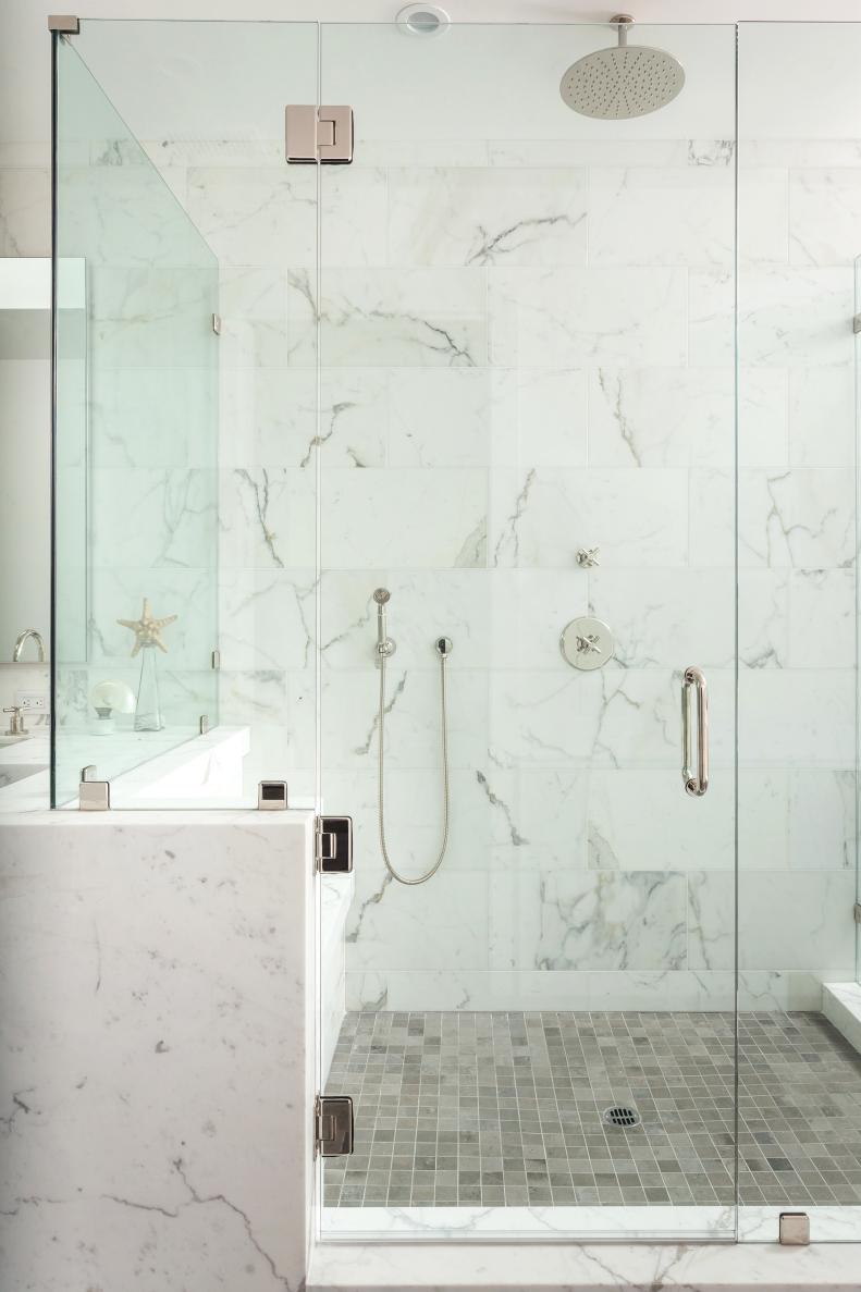 Glass And Marble Shower