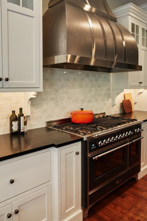 Contemporary Black Stove In Transitional Kitchen | HGTV
