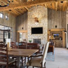 Rustic Dining Room and Living Area