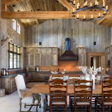 Rustic and Open Kitchen and Dining Room