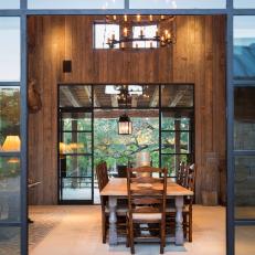 Rustic Dining Room in Texas Ranch Home