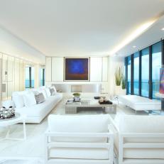 Modern White Living Room is Bright, Airy
