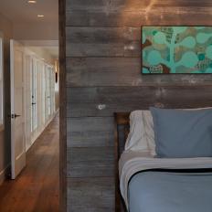 Bedroom With Rustic Wood Paneling