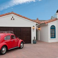 White Mediterranean Exterior With Red VW 