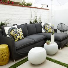 White Contemporary Patio With Sectional
